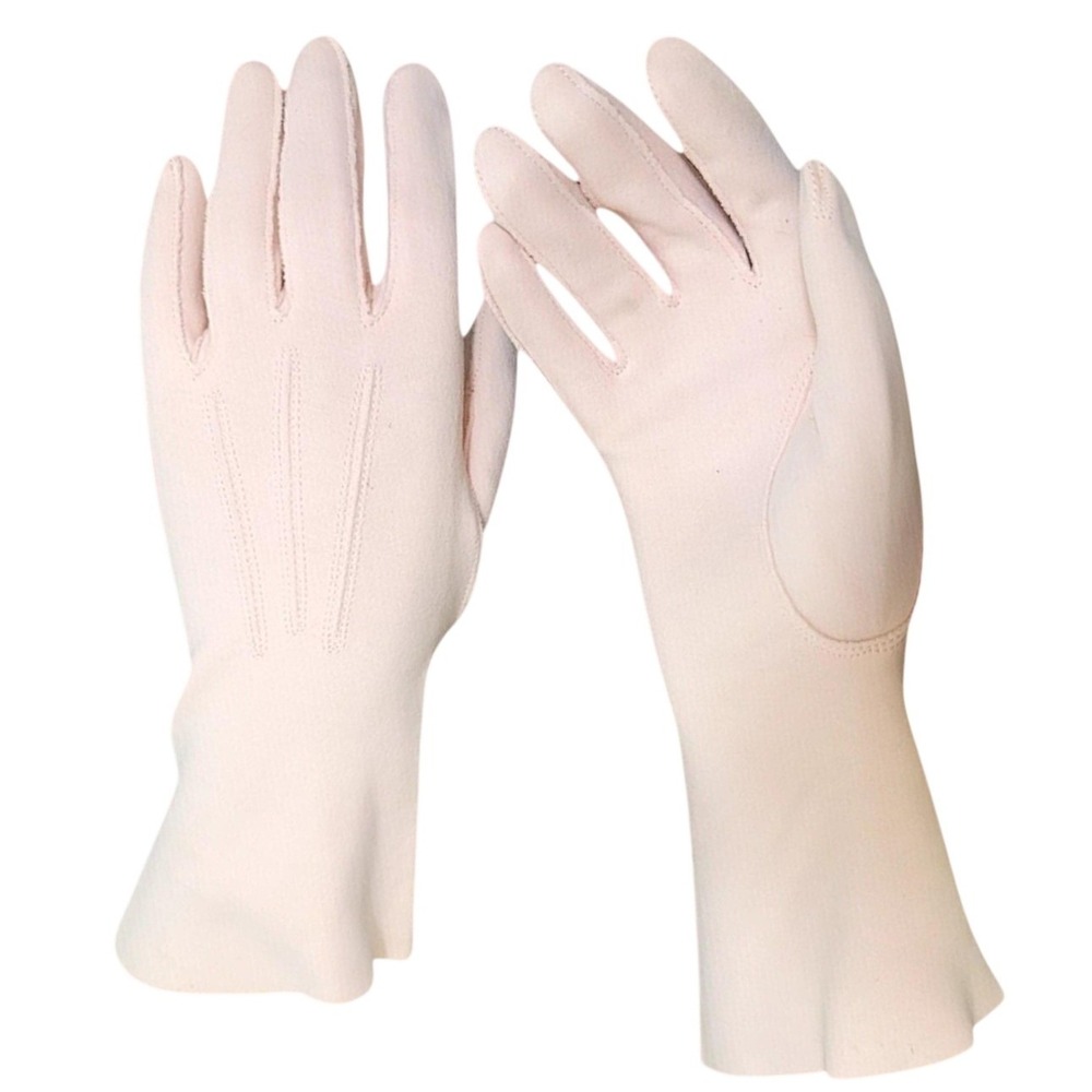 Vintage 50s 60s Grandoe Gauntlet Gloves Size 7 Pale Pink Matte‎ Formal Dress
